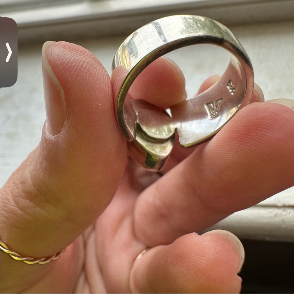Larimar 925 sterling silver ring.wide band - Picture 2 of 5